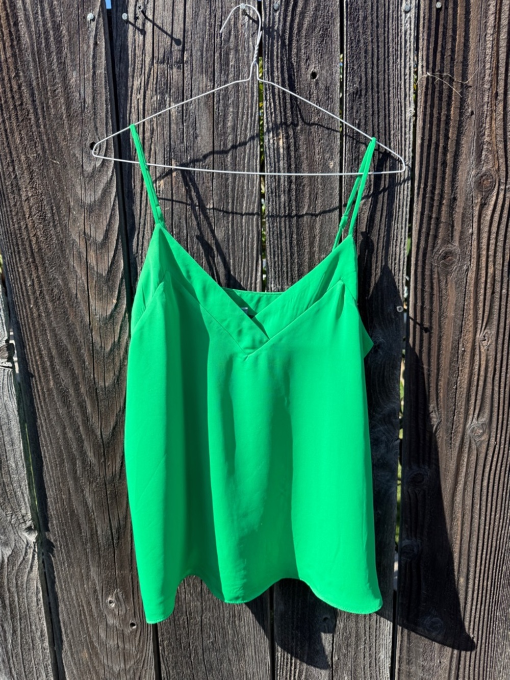 Women’s Green Spaghetti Strap V-Neck Tank Top